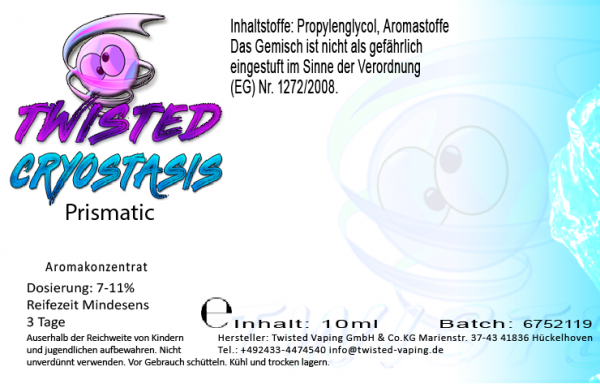 Twisted - Cryostasis - Prismatic 10ml Aroma