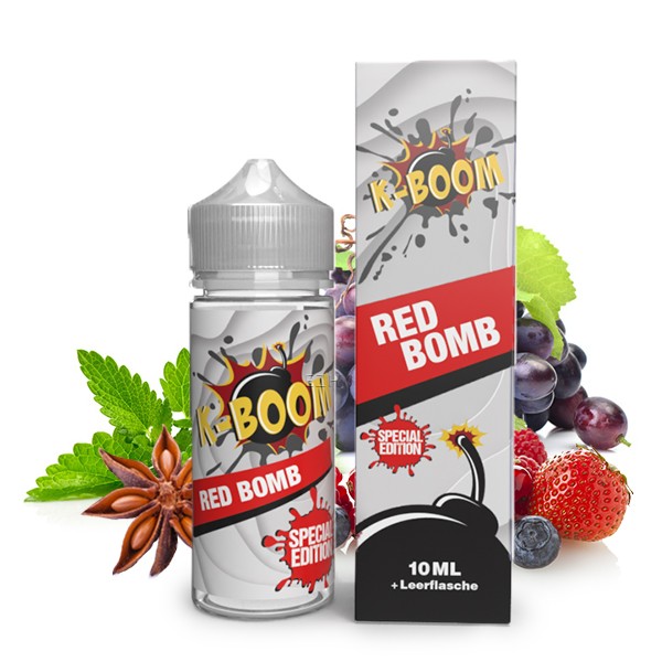 K-BOOM Special Edition Red Bomb 2020 Aroma 10ml mit einer 120ml Leerflasche
