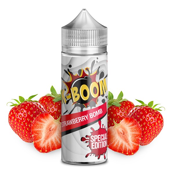 K-BOOM Special Edition Strawberry Bomb 2020 Aroma 10ml mit einer 120ml Leerflasche