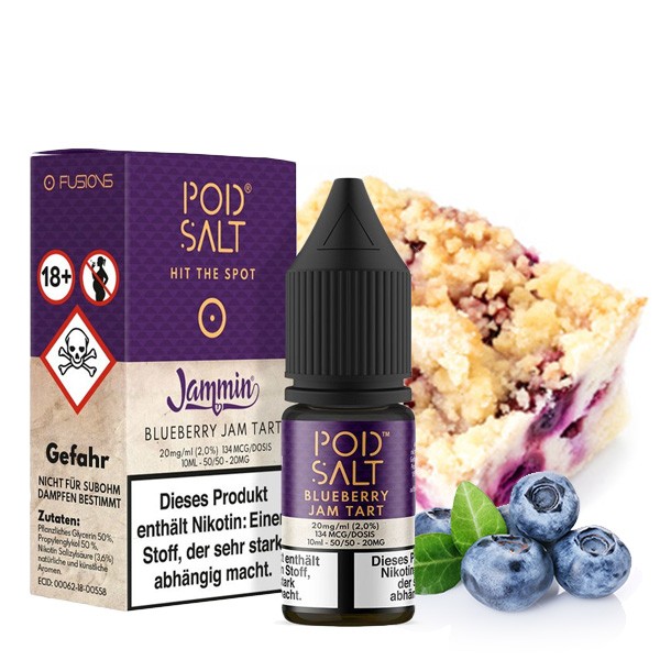 POD SALT FUSION Blueberry Jam Tart Nikotinsalz Liquid 10 ml